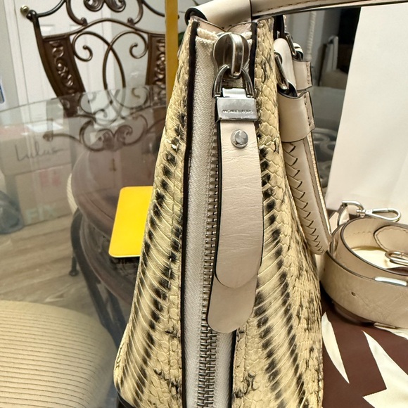 Michael Kors Cream and Black Snake Print Satchel - Picture 5 of 11